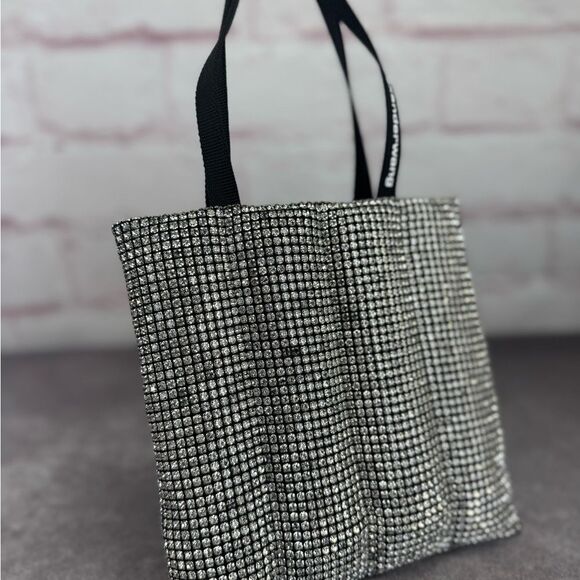 Alexander Wang Mesh Quilted Heiress Black Rhinestone Mini Tote Bag - Picture 4 of 13